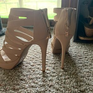 Shoes - Tan/Beige High Heels. WORN ONCE. Shoes - Tan/Beige High Heels. WORN ONCE.